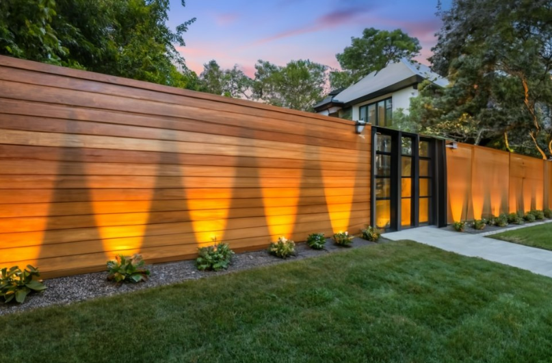 Beautiful home with horizontal fence